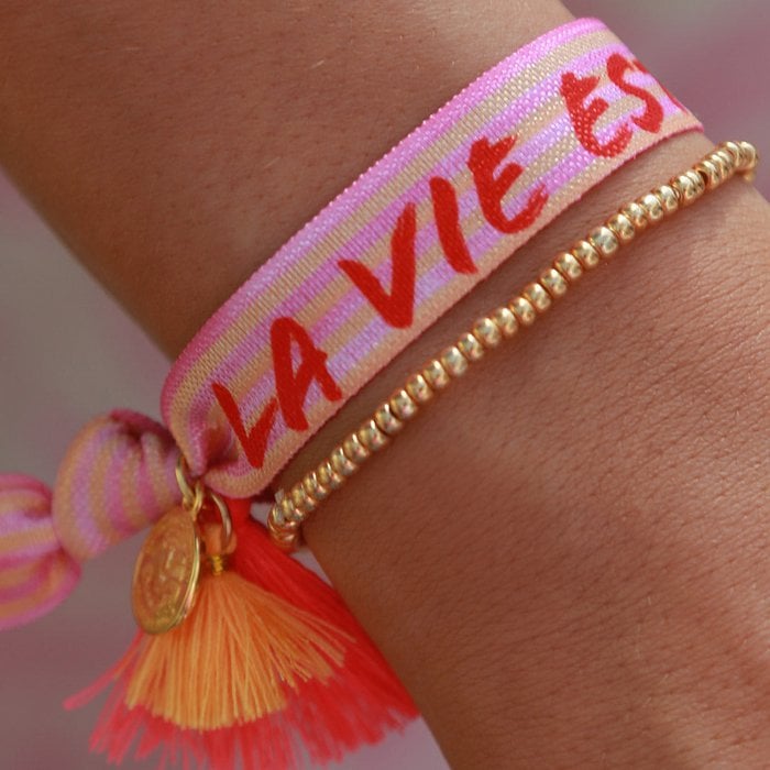 Love Ibiza armbanden setje roze