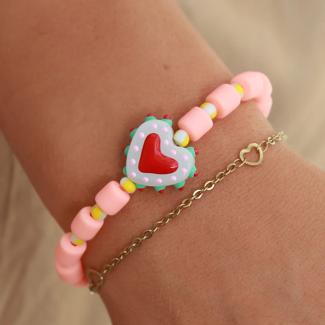 Love Ibiza kralenarmband Napoli. Roze. Sieraden bij Miss Color