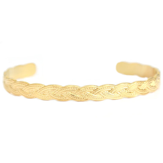 Love Ibiza gouden bangle Braids. Roestvrij staal.