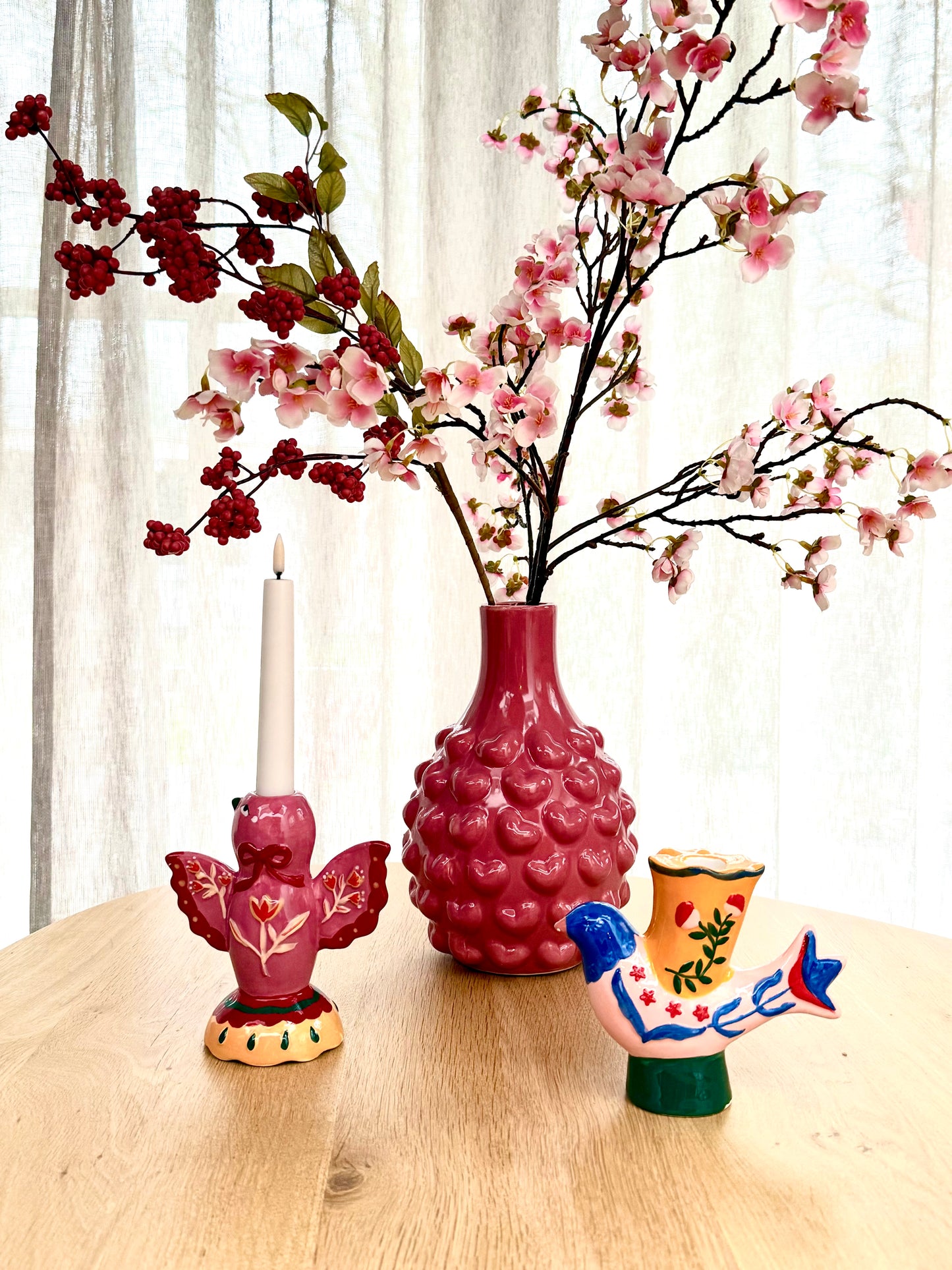 Kandelaar Indianigo roze