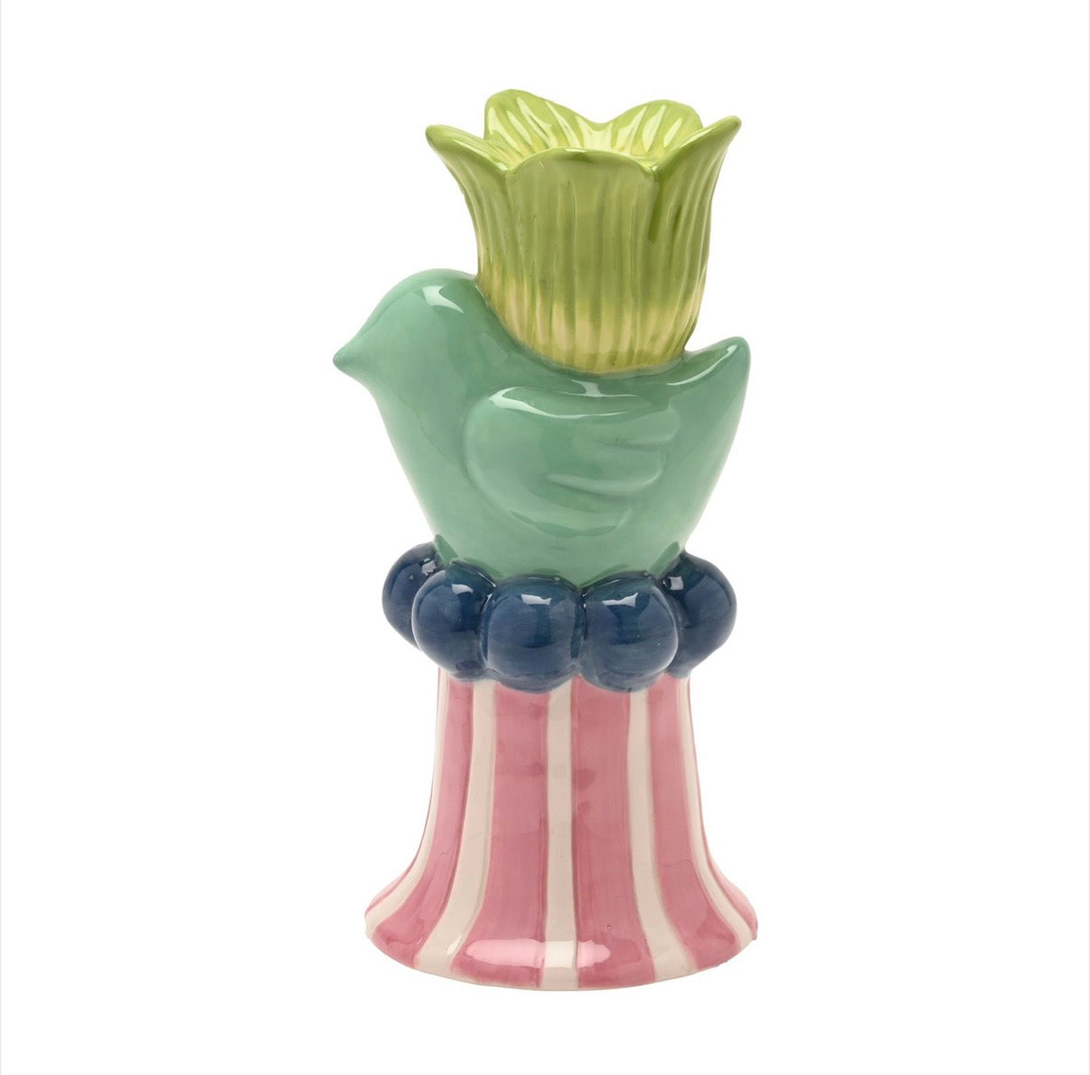 Kandelaar Vogel & Bloem – Keramiek – 18 cm