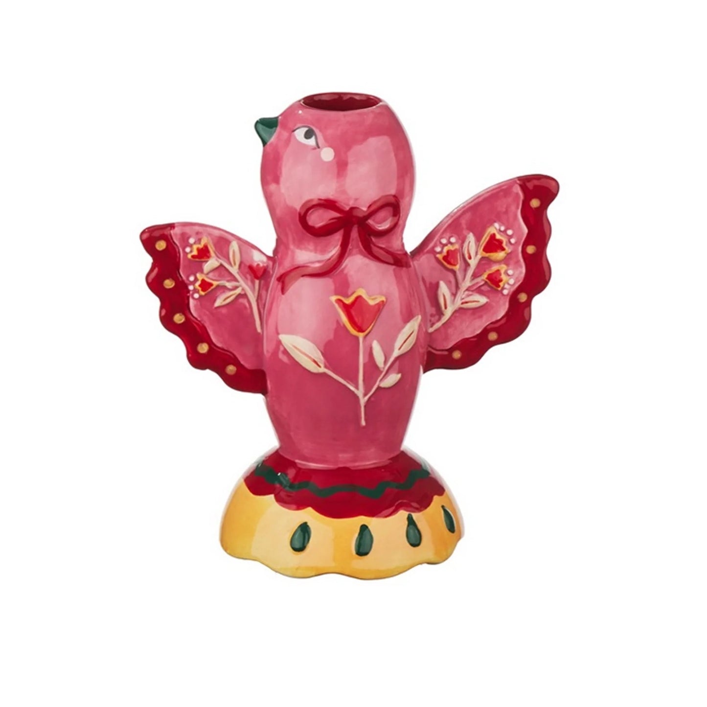Kaarsenstandaard vogel roze
