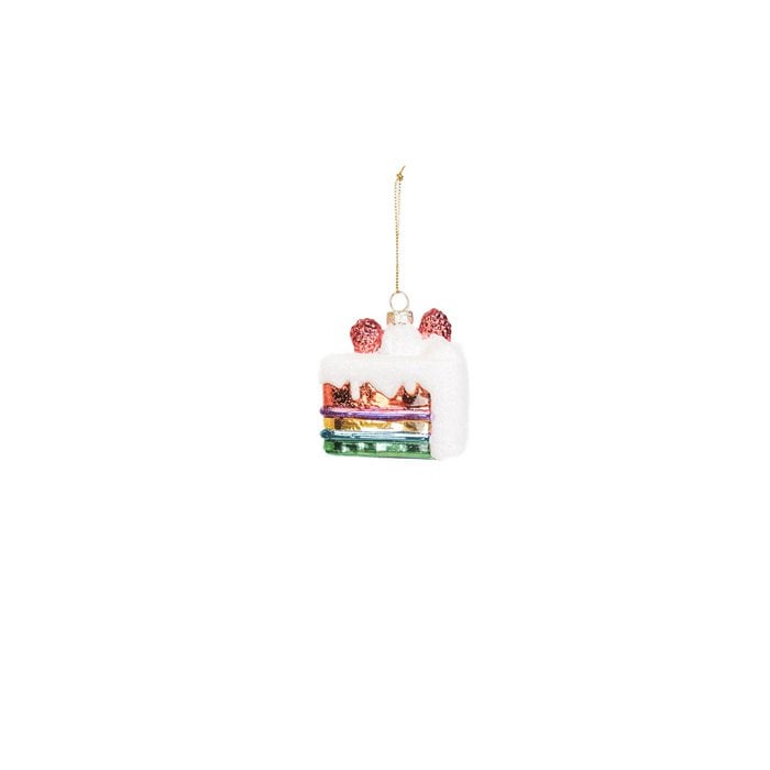 Kerstboomhanger taart met aardbeien van glas