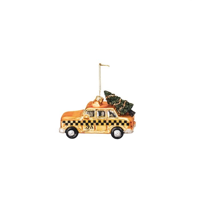Kersthanger Yellow Taxi Cab - glas