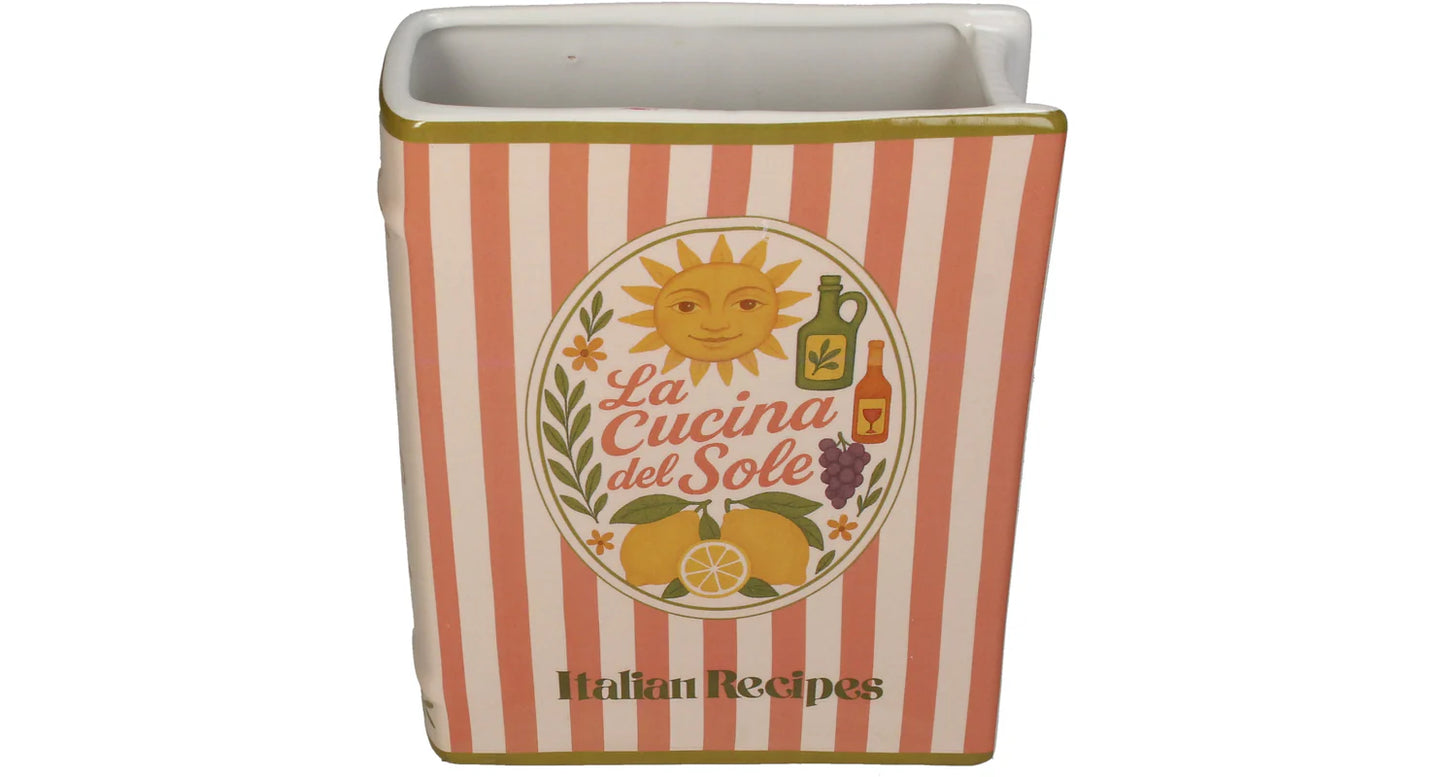 Keramieken Boekvaas La Cucina del Sole – Italiaanse Boek Vaas – 20 cm