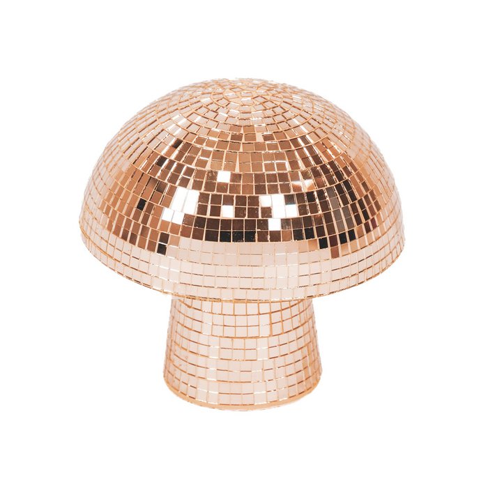 Disco mushroom. Discobal in de vorm van een paddenstoel. Goud