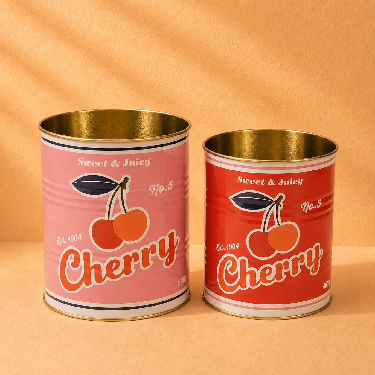 Set van 2 Retro Opbergblikken van Metaal – Vintage Blikjes