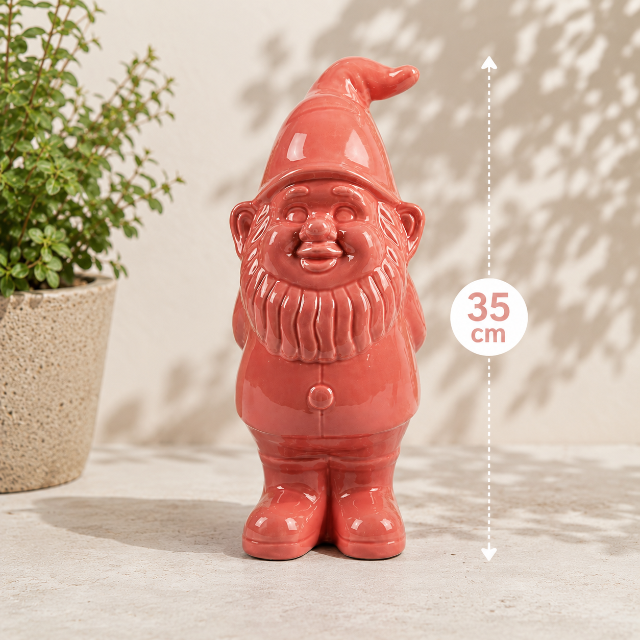 Keramieken tuinkabouter met hartje - 35 cm