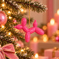 Kersthanger Balloon Dog Roze of Goud | Keramieken Ballonhond Kerstornament, Popart Kerstdecoratie