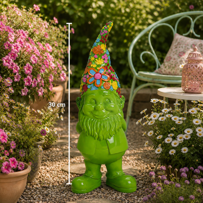 Tuinkabouter Bloemen – Roze, Geel of Groen - 30 cm