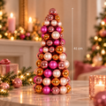 Kerstboom van Kerstballen Roze en Oranje 41 cm | Onbreekbare Decoratieve Kerstboom voor Tafel