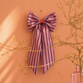 Canvas Woon-Strik 25x55 cm – Decoratieve Strik voor Muur of Deur in Trendy Kleuren (Roze/burgundy)