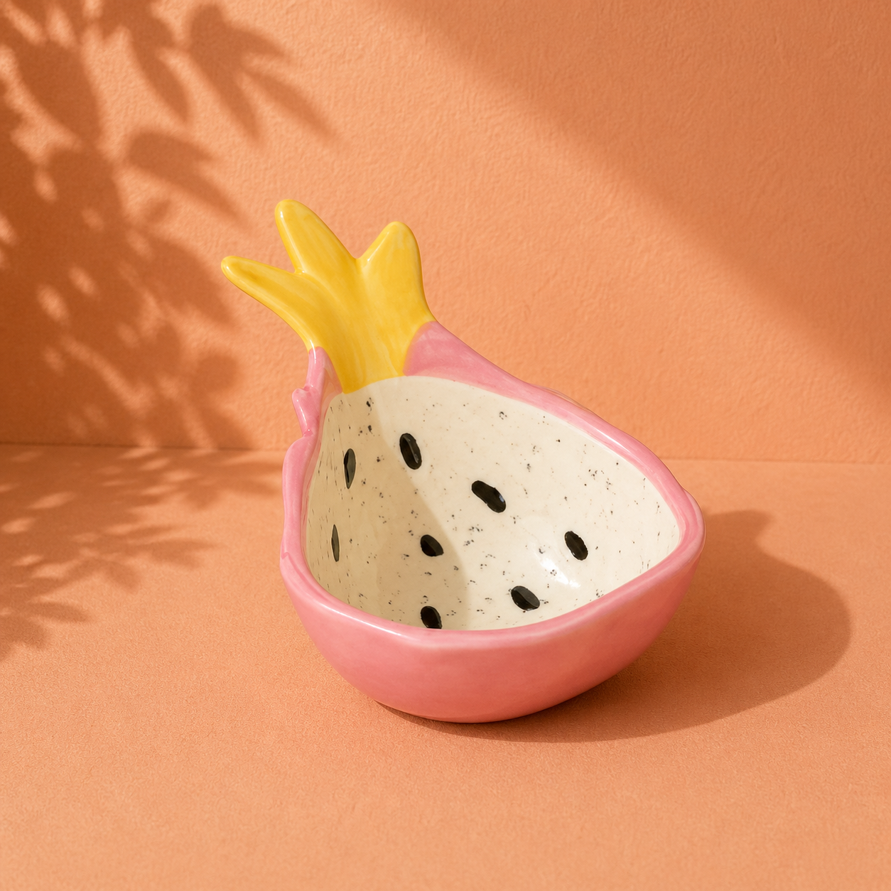 Schaal Dragon fruit - roze/geel - stoneware