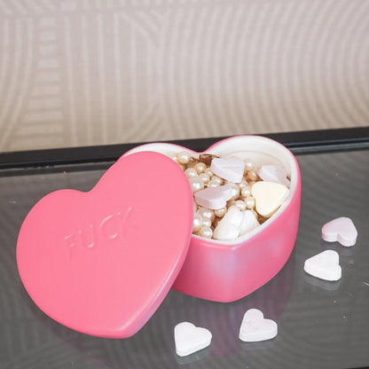 Snoeppot FUCK. Bewaarpot van keramiek