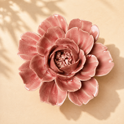 Keramische wandbloem Roos – Champagne
