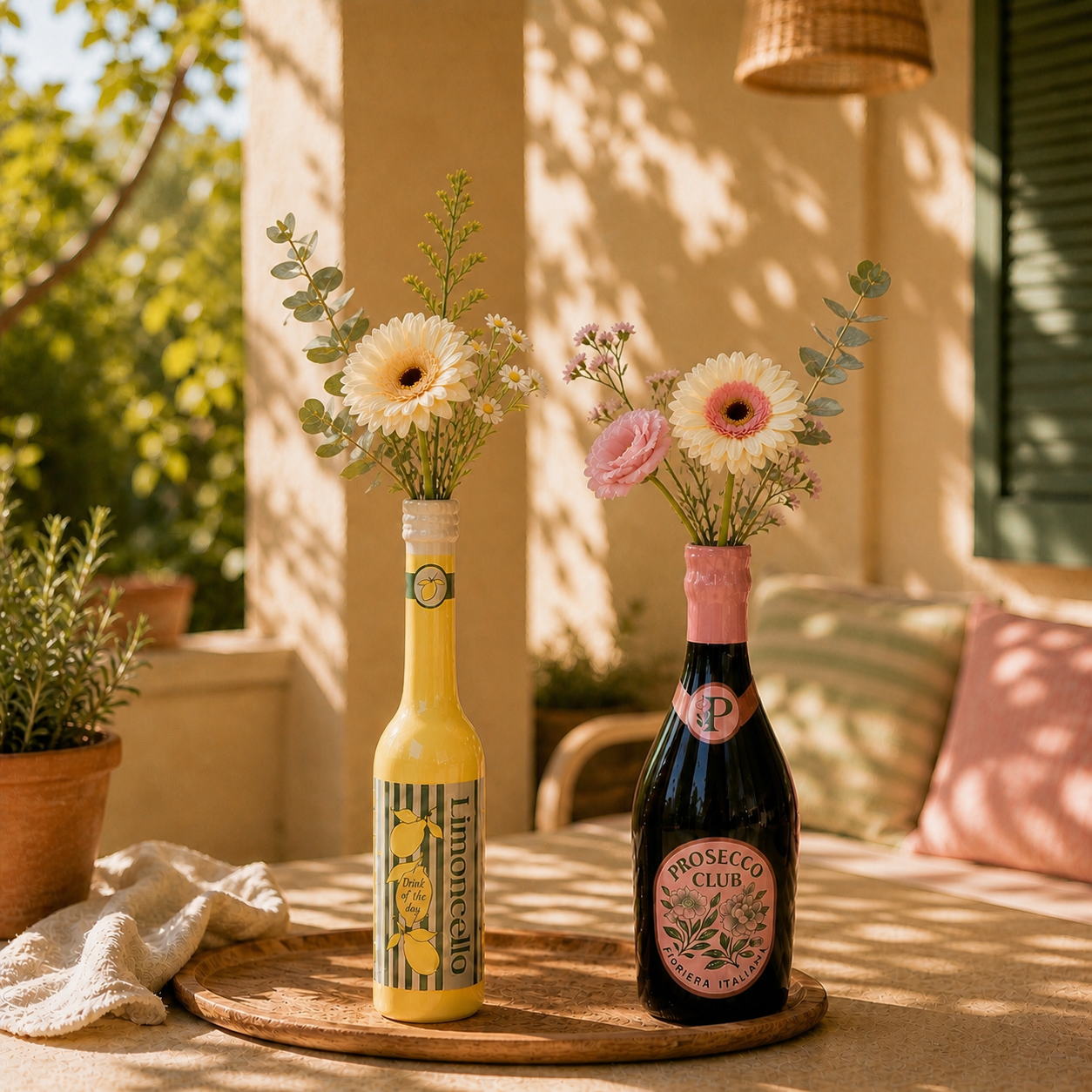 Limoncello Flesvaas Keramiek – Gele Italiaanse Vaas 35 cm