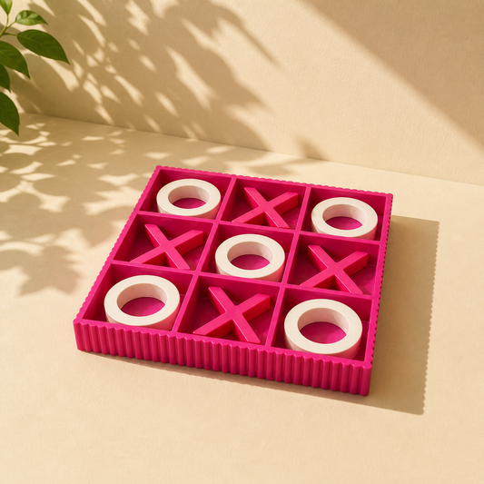 Tic Tac Toe Spel Felroze MDF – Groot Decoratief Boter Kaas en Eieren 33x33 cm