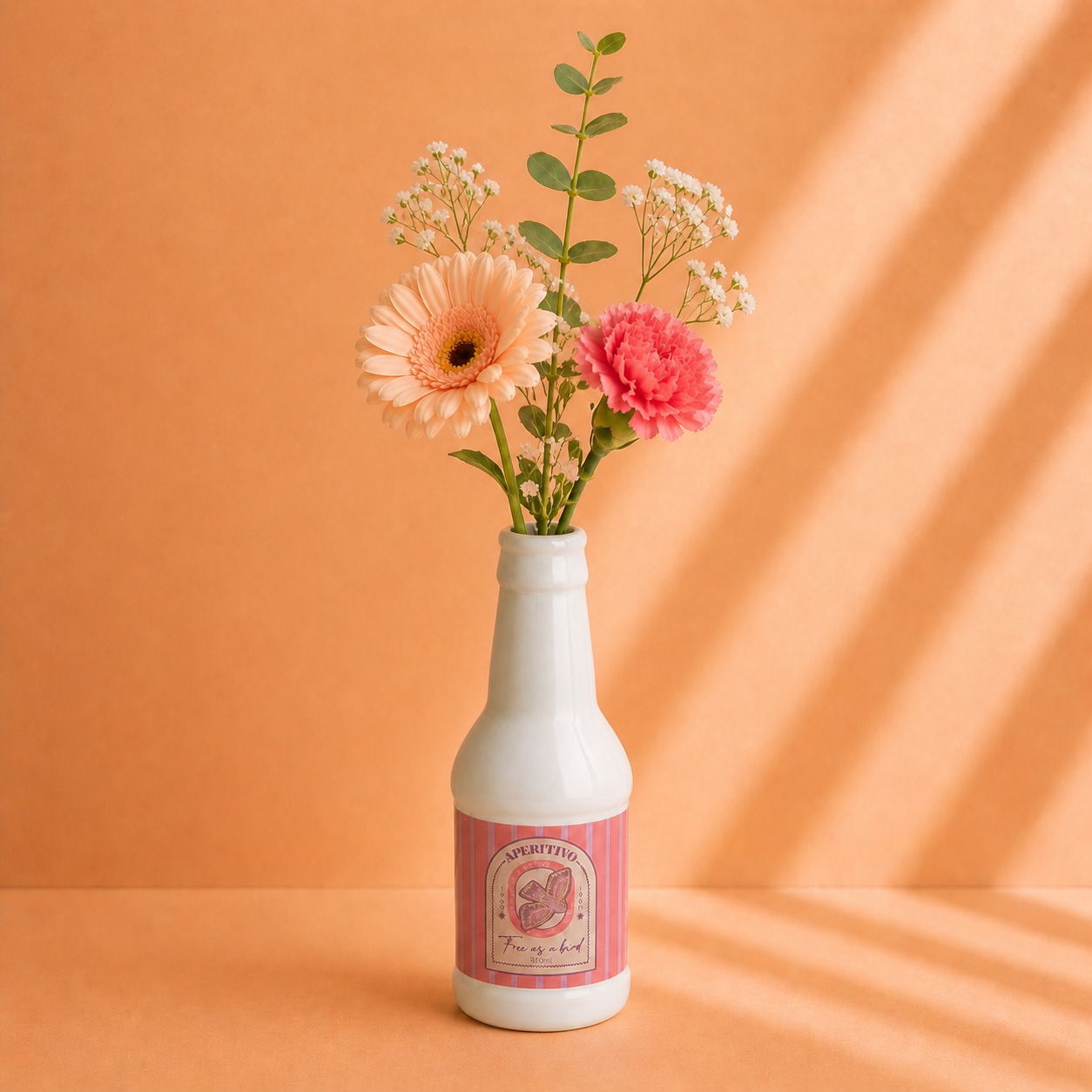 Keramieken Flesvaas Roze – 20,5 cm