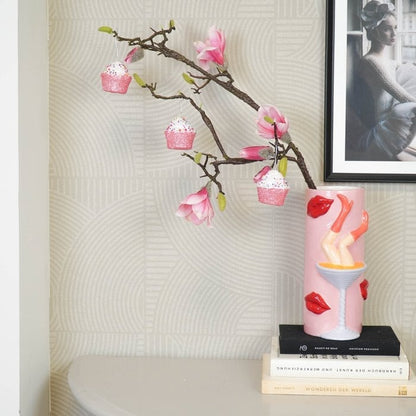 Set van 3 cupcakes met discodip. Ornamenten voor kerst 