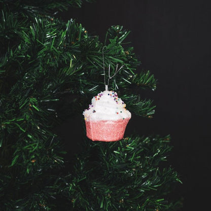 Cupcake met discodip. Kerstboomhanger 