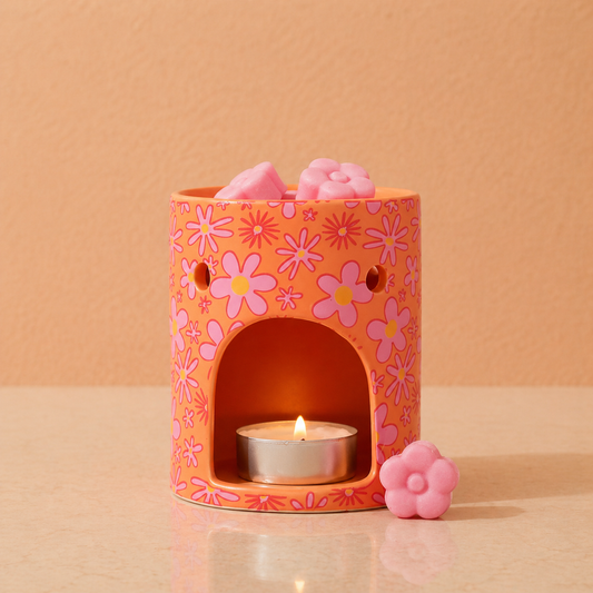Kleurrijke Wax Melt Burner met Wax Melts (Roze bloem)