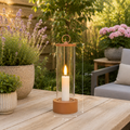 LED Buitenkaars met 3D Vlam voor Buiten – Terra, Olijfgroen of Zand – 20,5 cm