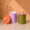 Raspberry Blossom Flower bewaarpotten - set van 2 TIJDELIJK UITVERKOCHT
