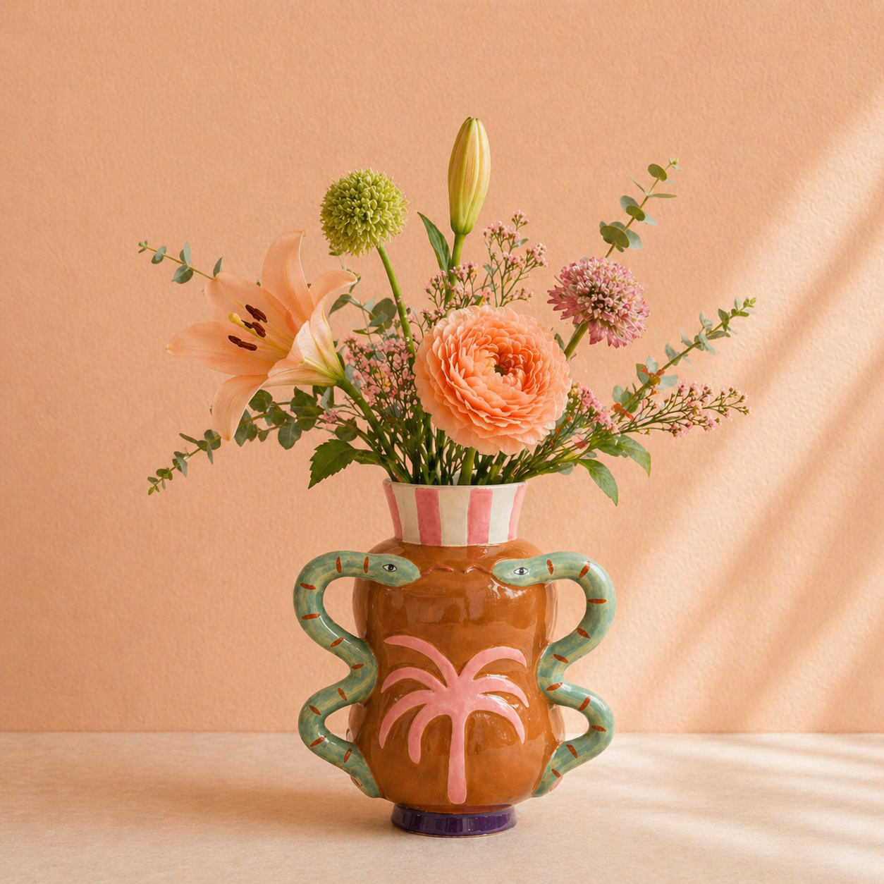 Keramieken Palm Vaas – 22 cm