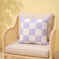 Fluwelen kussenhoes Check - geblokt design 50 x 50 cm (Lila)