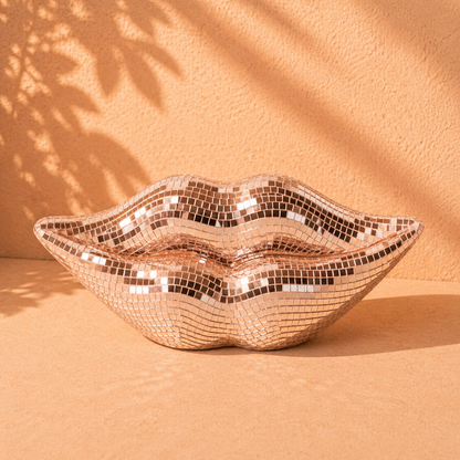 Ornament Disco Lips - keramiek & glas (Roségoud)