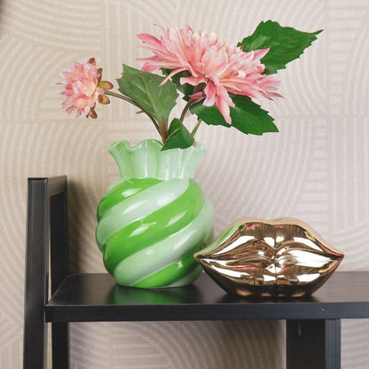 Swirl vaas groen/mint. Snoepjes vaas 