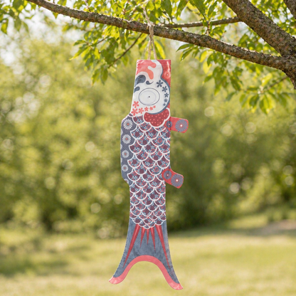 Kleurrijke Koinobori - Japanse karper - L (Argente Silver)