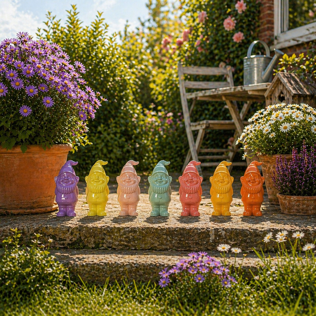 Mini Tuinkabouters Keramiek – 10 cm – Verkrijgbaar in 7 Kleuren (Mintgroen)