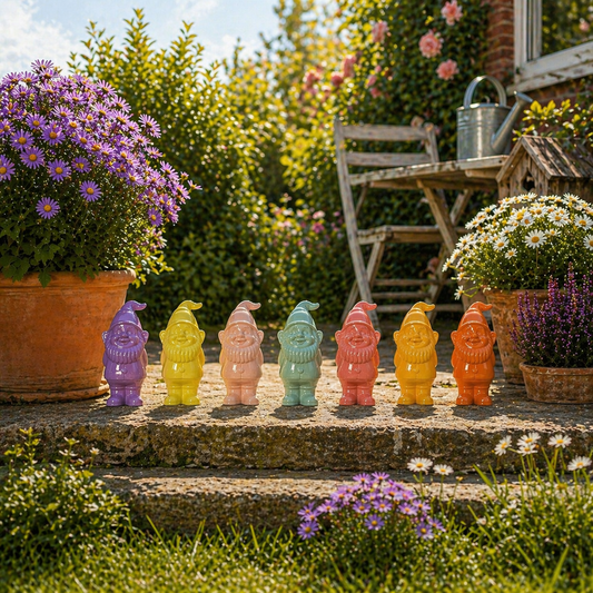 Mini Tuinkabouters Keramiek – 10 cm – Verkrijgbaar in 7 Kleuren (Mintgroen)