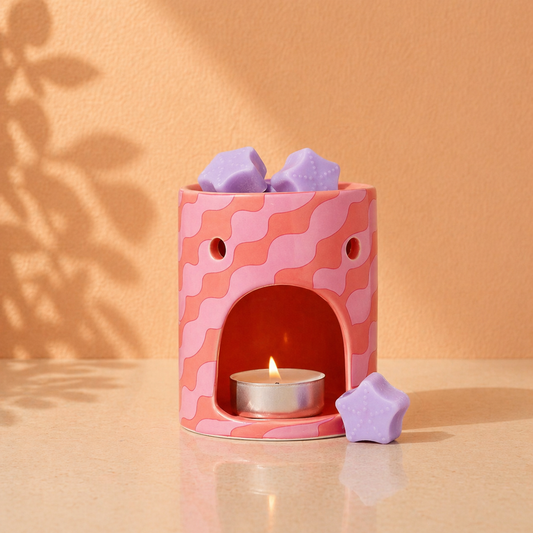 Kleurrijke Wax Melt Burner met Wax Melts (Roze wave)