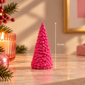 X-MAS Tree Felroze Keramiek Small of Large | Decoratief Kerstboompje 11 of 24 cm