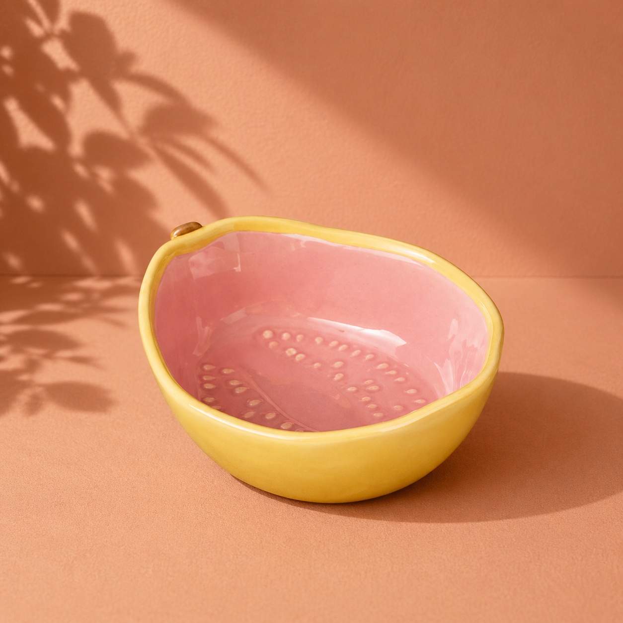 Schaal Guave - roze/geel - stoneware