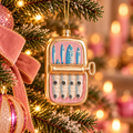 Kersthanger Sardineblikje Goud | Glazen Kerstornament met Sardientjes, Originele Kerstdecoratie
