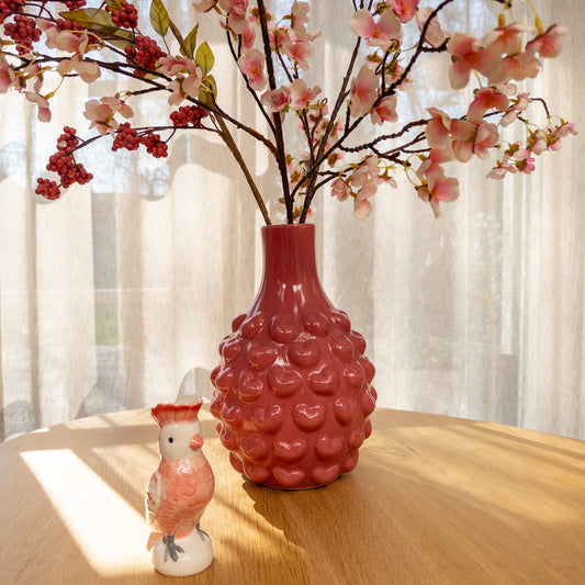 roze papegaai vaasje keramiek klein bloemen vaasje decoratie