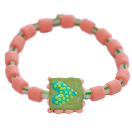 Love Ibiza kralenarmband Liguria. Roze met groen. Sieraden bij Miss Color