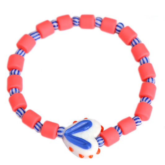 Love Ibiza kralenarmband Portofino. Roze met blauw 