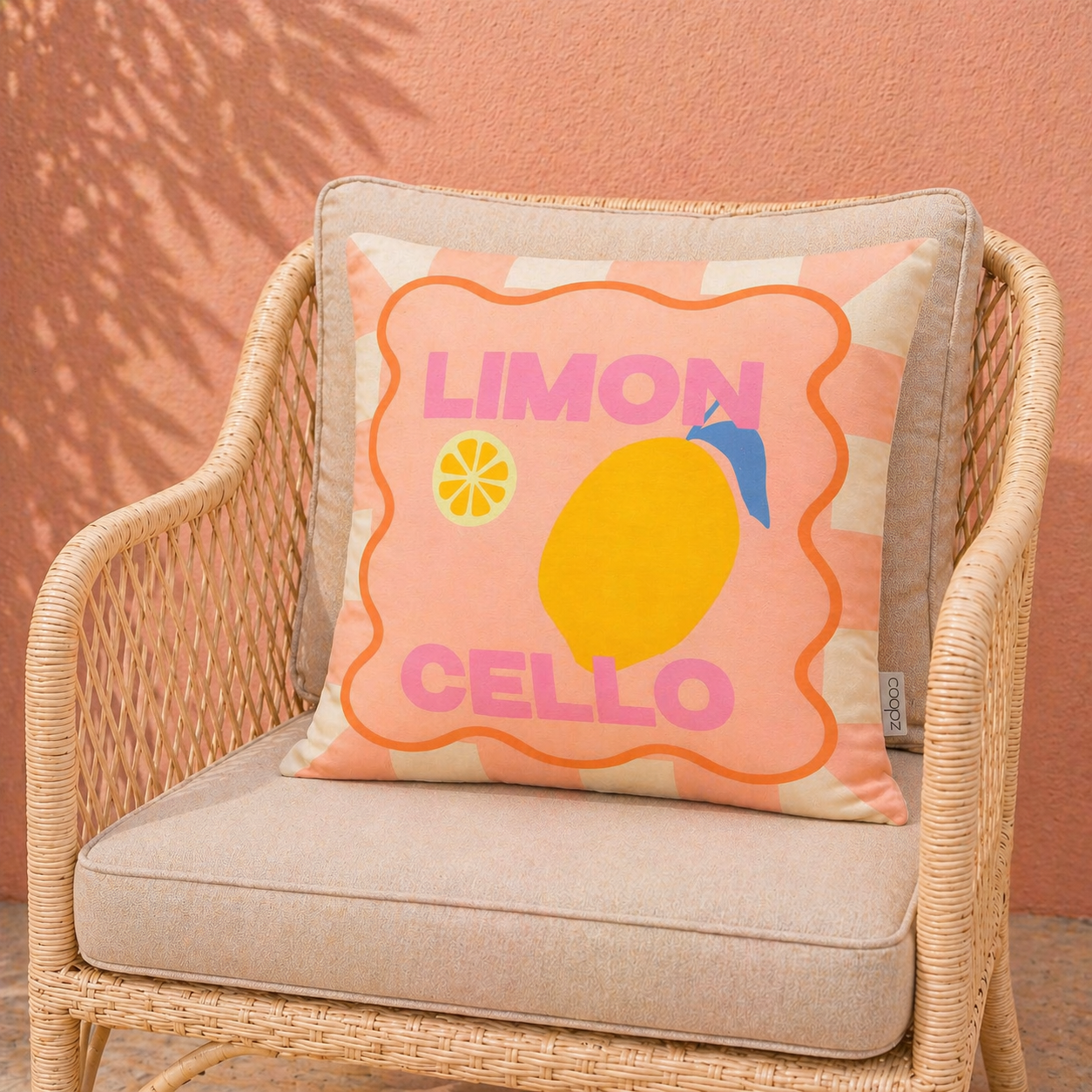 Kussenhoes Limoncello - 50x50 cm roze/wit