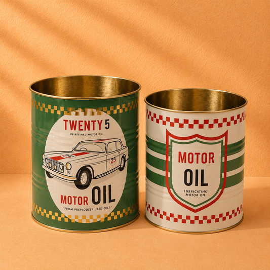 Set van 2 Retro Opbergblikken van Metaal – Vintage Blikjes