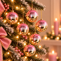 Discobal Kerstballen Roze Zilver Goud Set van 6 | Spiegel Kerstballen 6 cm