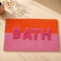 Badmat BATH Roze & Oranje – Zachte katoenen badmat 80x50 cm