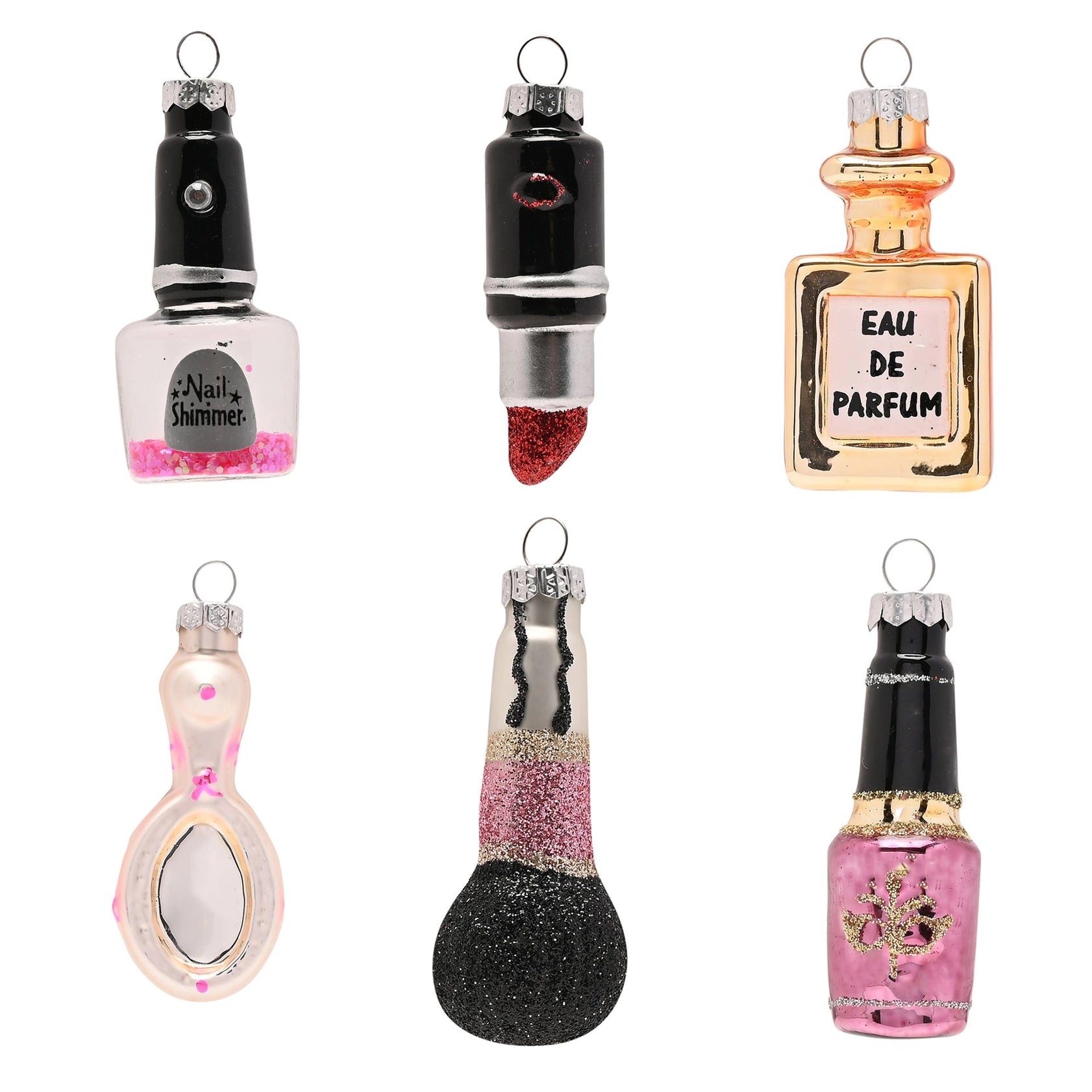 Kersthangers cosmetica. Set van 6