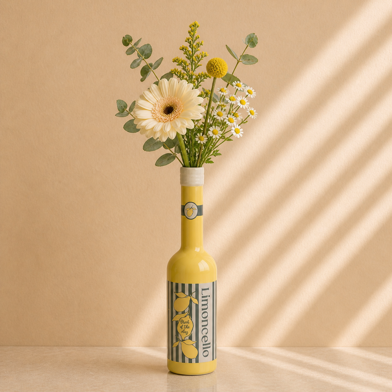 Limoncello Flesvaas Keramiek – Gele Italiaanse Vaas 35 cm