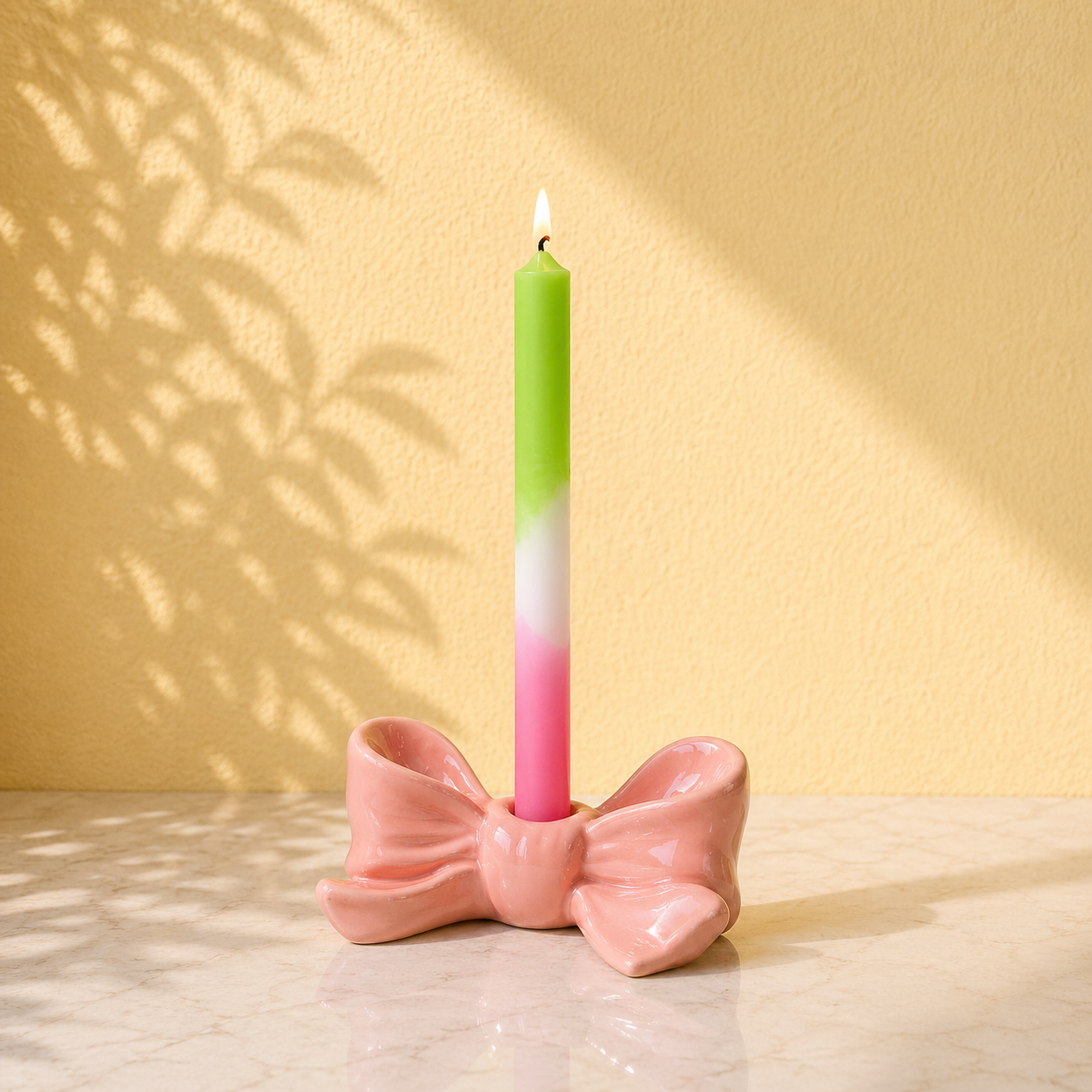 Kandelaar strik - Stijlvolle en speelse woondecoratie (Roze)