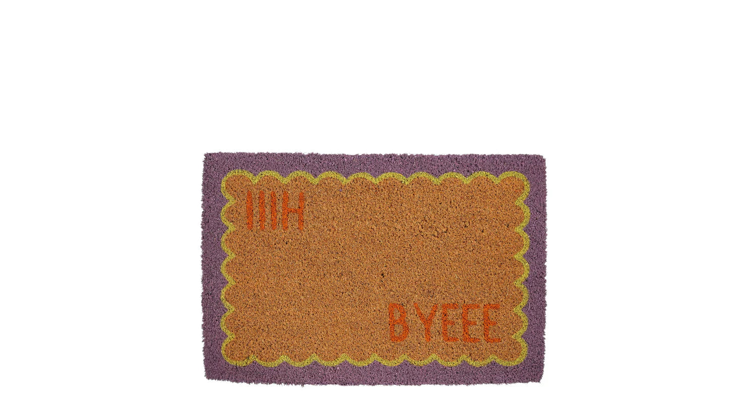 Deurmat Kokosvezel “Hiii / Byeee” – 60 x 40 cm – Voor Buiten