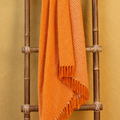 Handgeweven Katoenen Deken – Duurzame Kleurrijke Plaid van Katoen (125x150 cm) (Oranje)